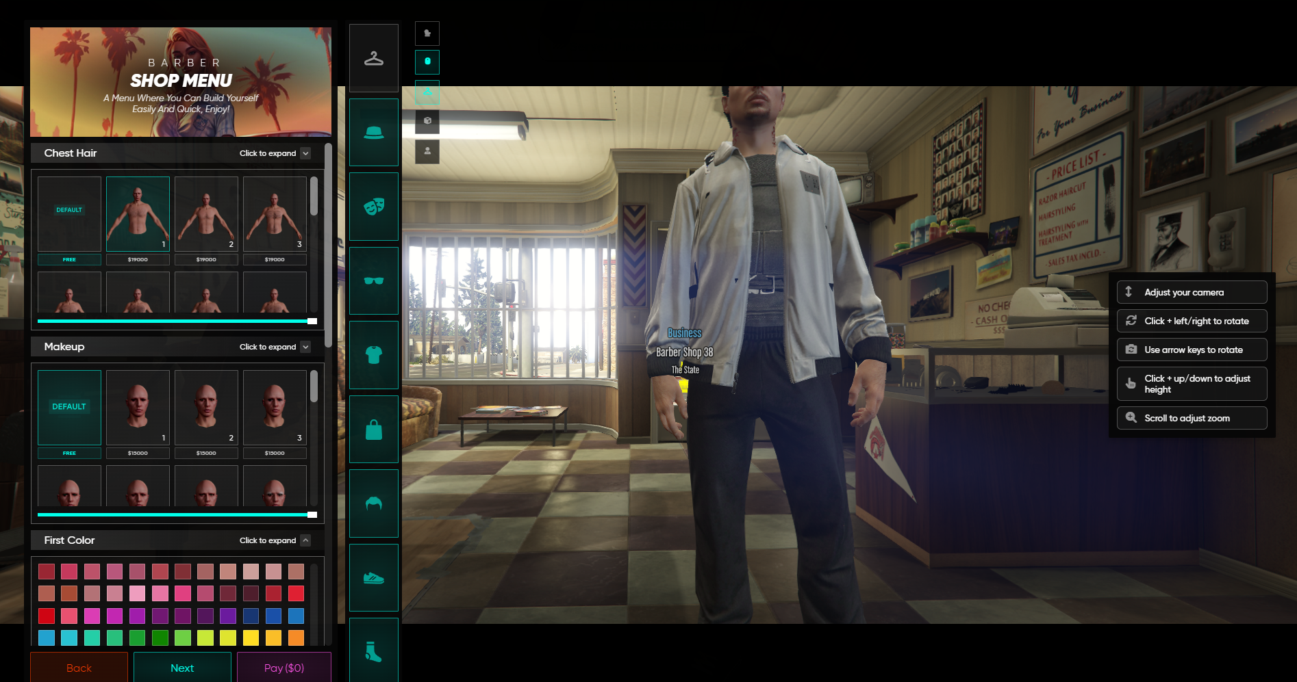 Barber Shop Menu