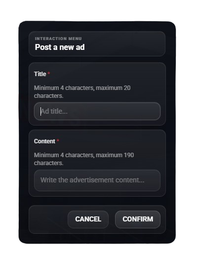 Create Ad Form
