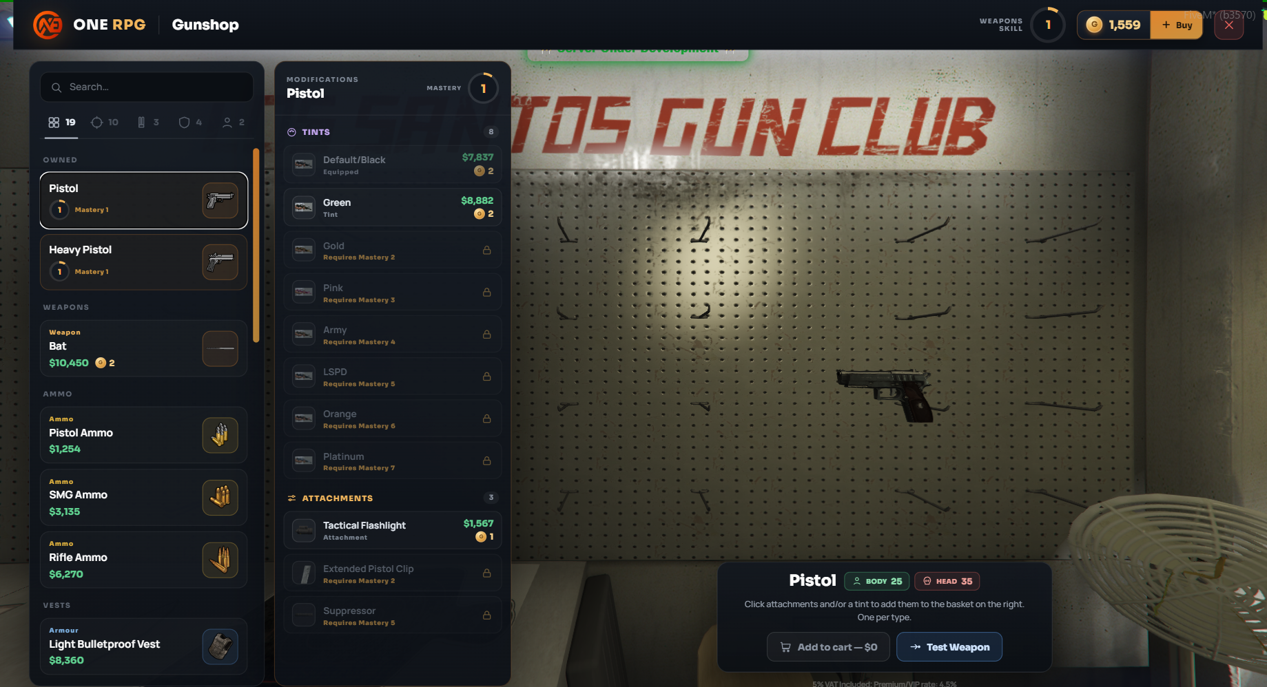 Gun Shop UI Select