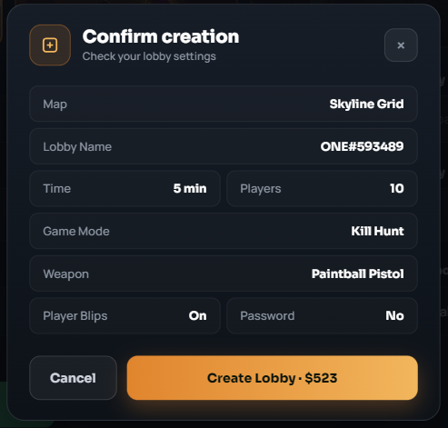 Paintball Arena Confirm