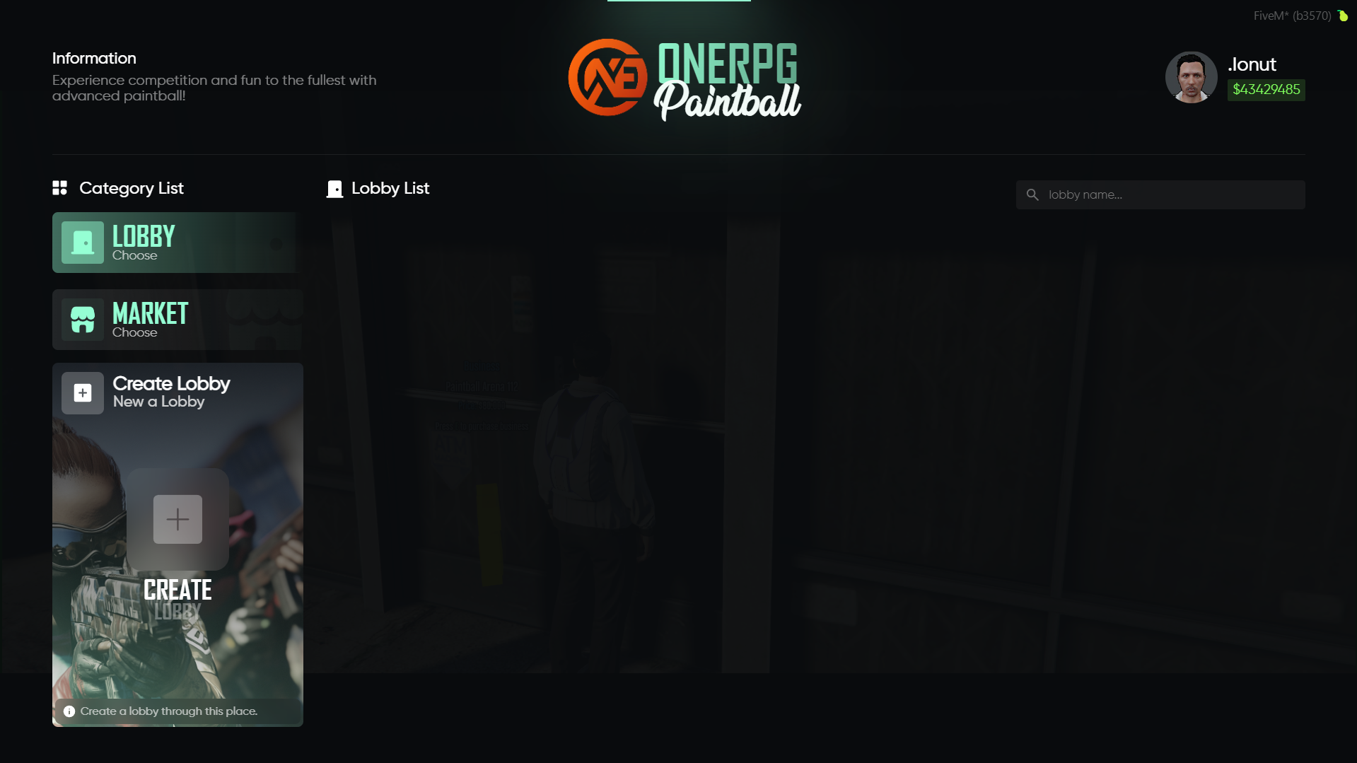 Paintball Arena Interface