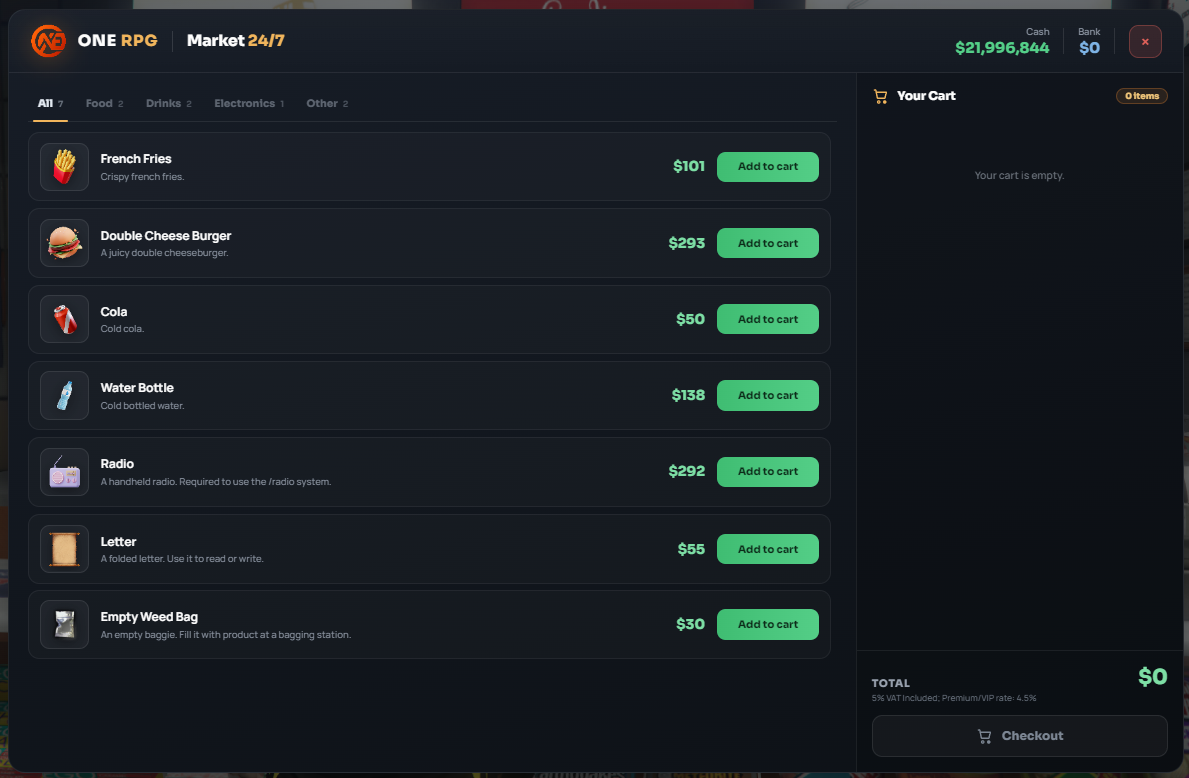 Shop Menu Main