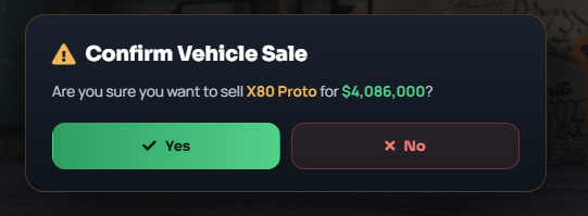 Confirm Vehicle Sale