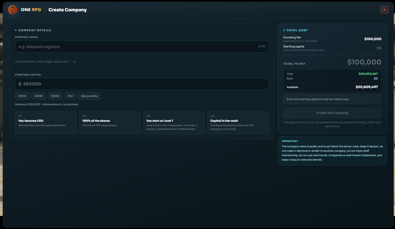 Create Enterprise UI