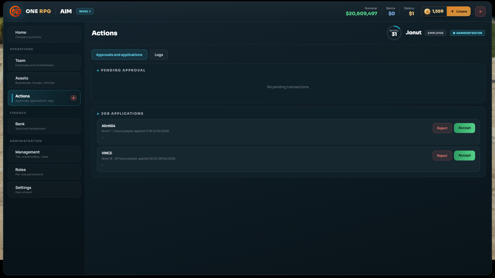 Enterprise Actions