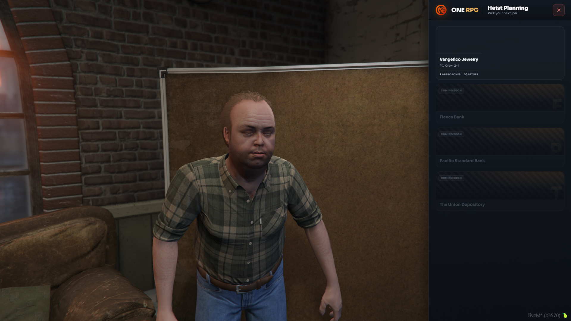 Heist Planning Menu