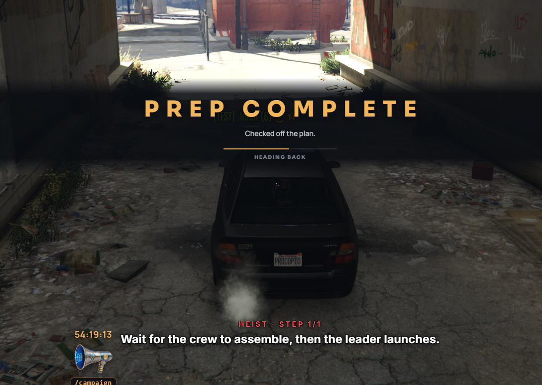 Getaway Vehicle Prep