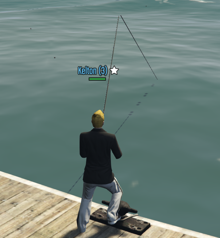 Fisherman Fishing with Rod