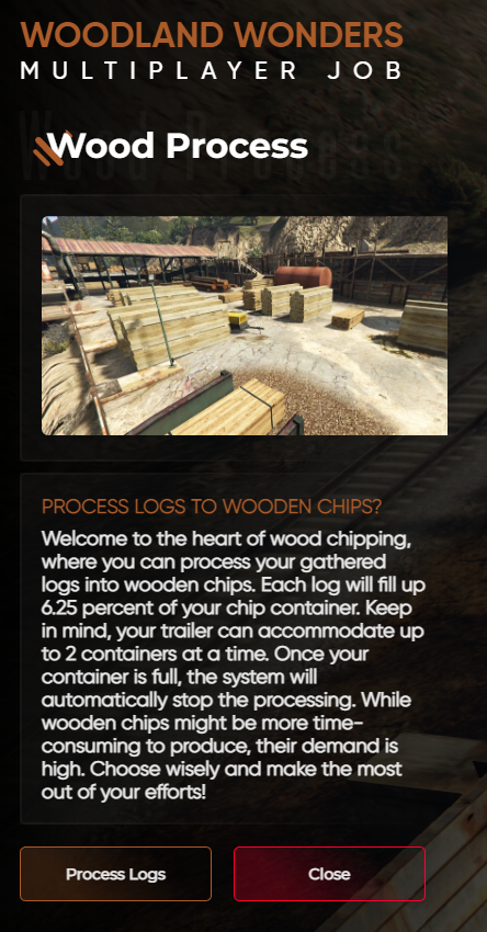 Lumberjack Processing Chips Info