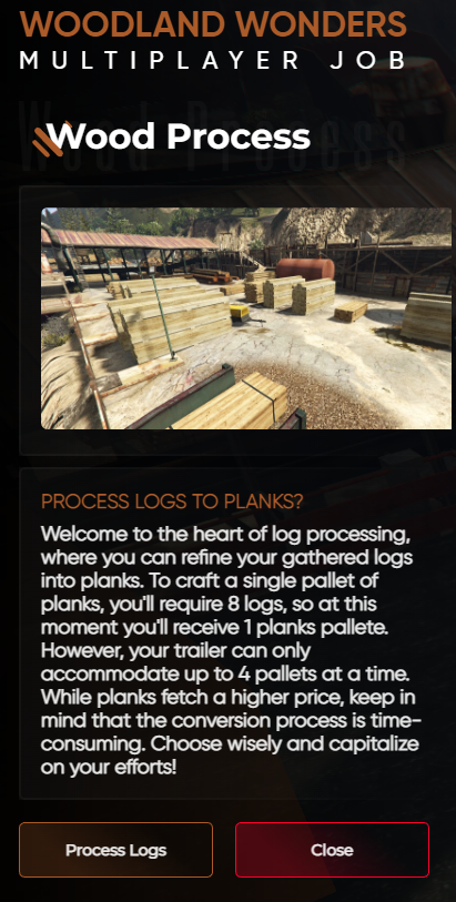 Lumberjack Processing Planks Info