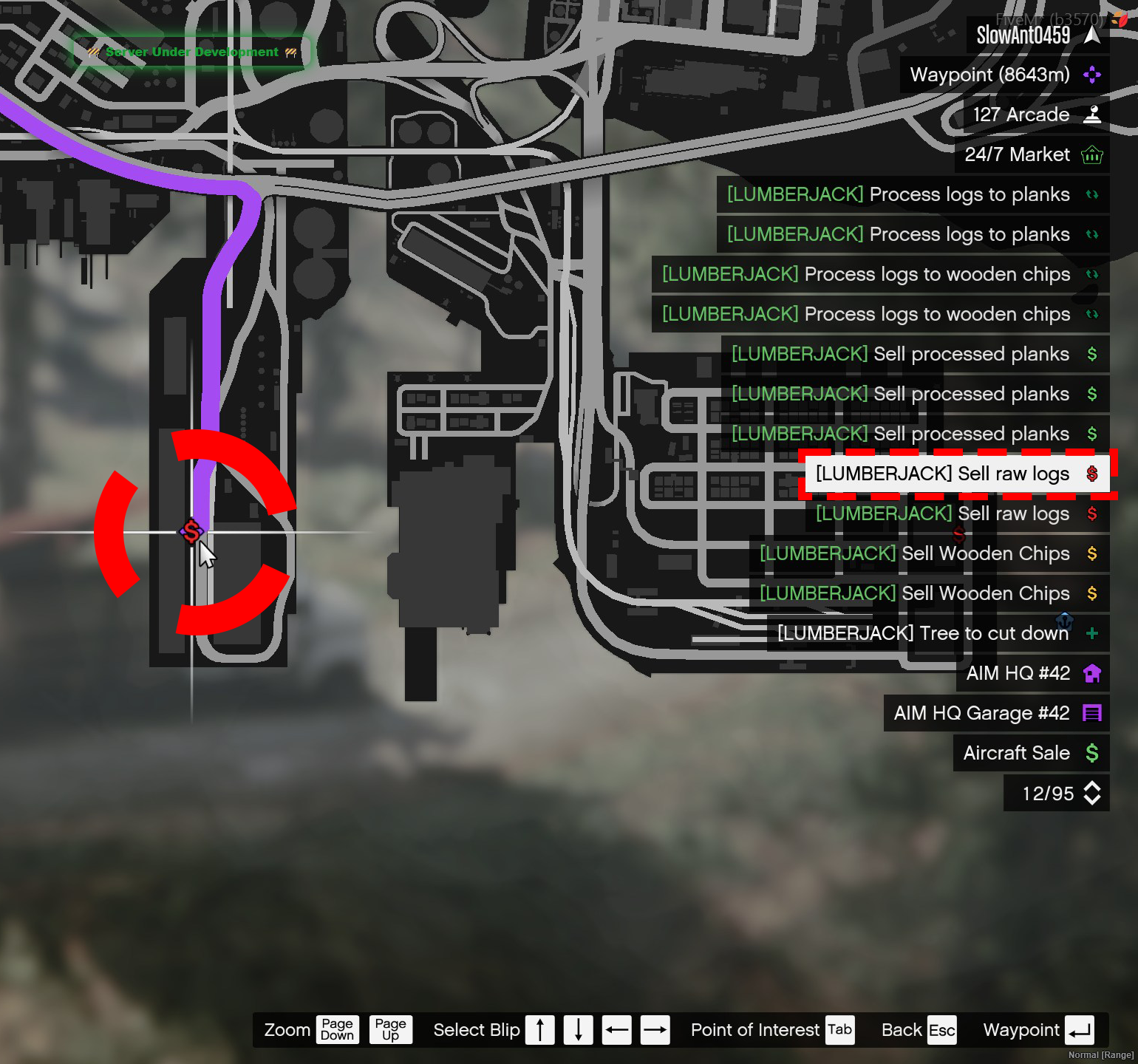 Lumberjack Sale Logs Location