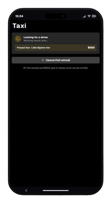 Taxi Request Screen