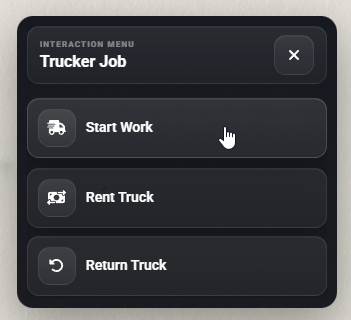 >Trucker Menu