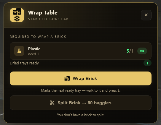 Meniu Wrap Table