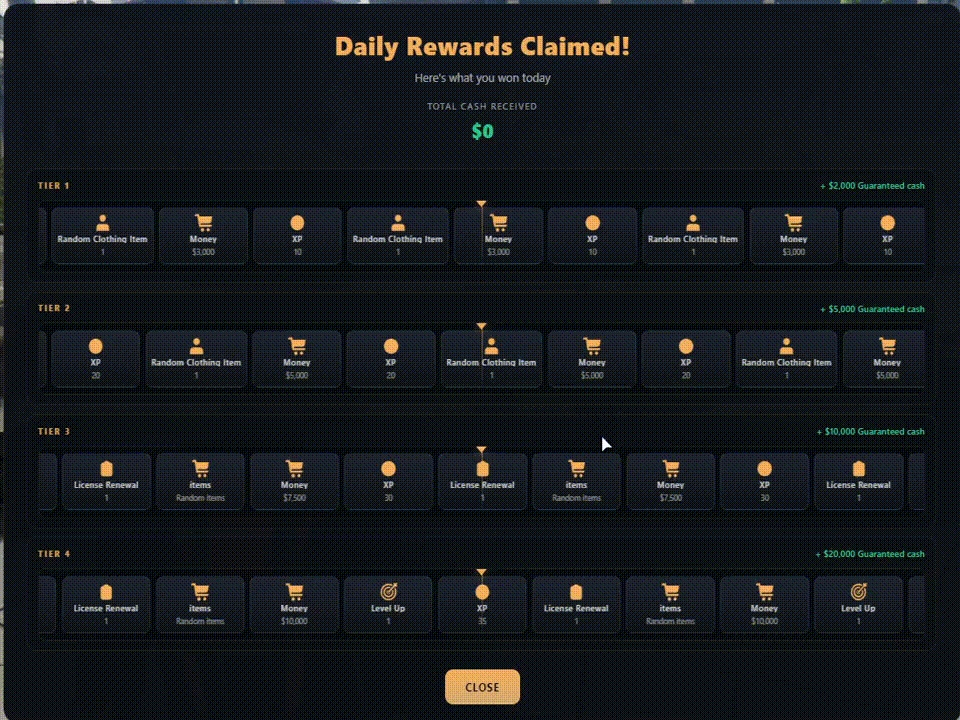 Ecran Revendicare Daily Rewards