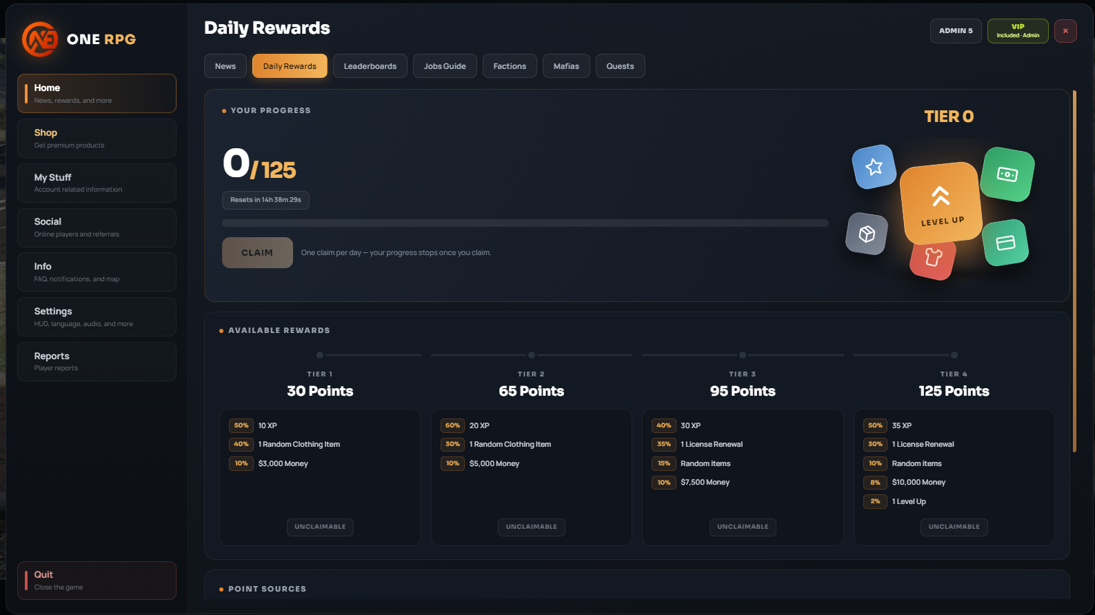 Interfata Daily Rewards