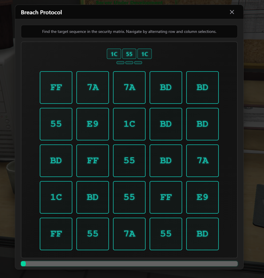Breach Protocol Minigame