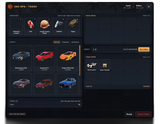 Main Trade Interface