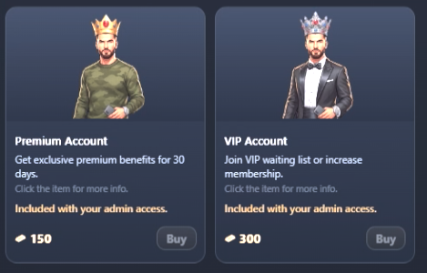 VIP Account benefits
