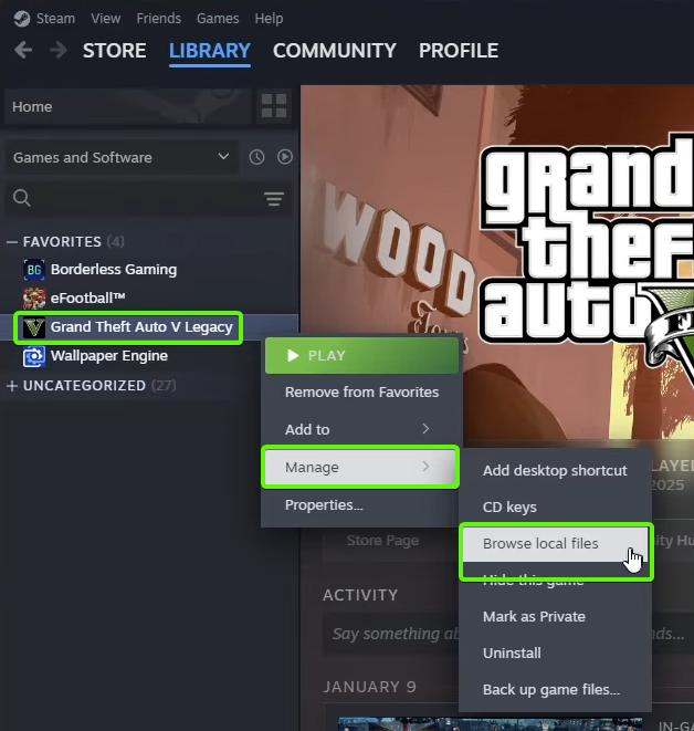 Steam browse path